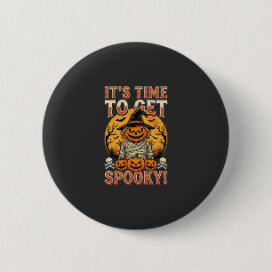 Halloween Gruseliger Kürbis Vogelscheuche Vintage Button