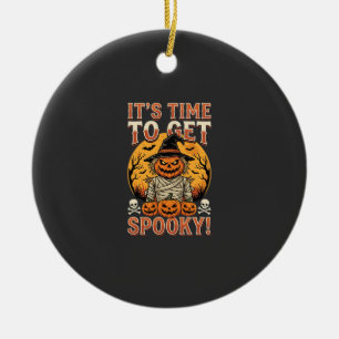 Halloween Gruseliger Kürbis Vogelscheuche Vintage Keramik Ornament