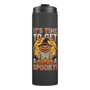Halloween Gruseliger Kürbis Vogelscheuche Vintage Thermosbecher