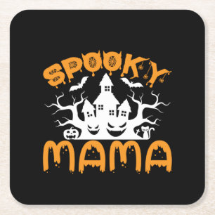 Halloween Gruseliger Mama Geburtstag Rechteckiger Pappuntersetzer