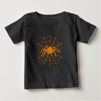 Halloween Gruseliger Oranger Spinne und Netz