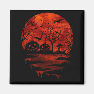HALLOWEEN GRUSELIGER ROTER MOND MAGNET