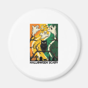 Halloween Gruseliger Schwarzer Eulen-Geister-Fried Magnet
