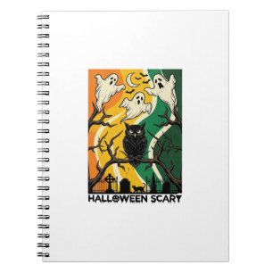 Halloween Gruseliger Schwarzer Eulen-Geister-Fried Notizblock