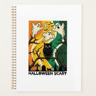 Halloween Gruseliger Schwarzer Eulen-Geister-Fried Planer