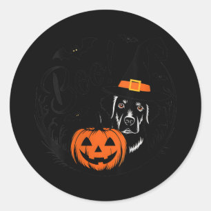 Halloween Gruseliger Schwarzer Labrador Retriever Runder Aufkleber