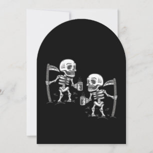 Halloween gruseliger Sensenmann Skelett Kaffee  Einladung