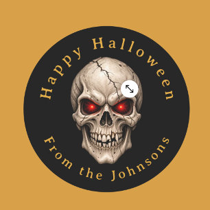 Halloween Gruseliger Totenkopf Custom Runder Aufkleber