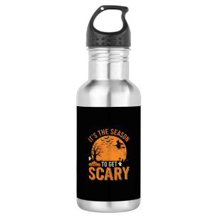 Halloween Gruseliger Verlassener Schloss Vektor Edelstahlflasche