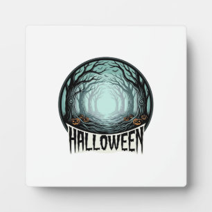 Halloween Gruseliger Wald Vintage Gravur Design_1 Fotoplatte