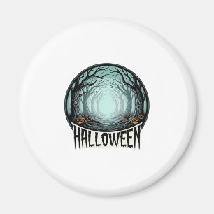 Halloween Gruseliger Wald Vintage Gravur Design_1 Magnet