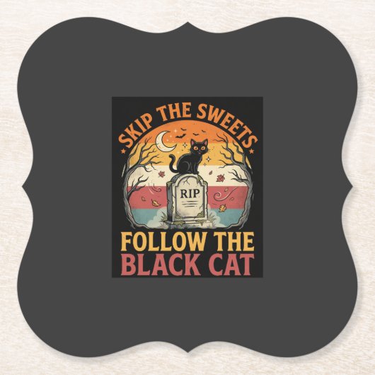 Halloween Gruselkatze Schwarze Katze Unfug Untersetzer (Vorderseite)