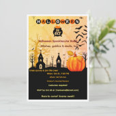 Halloween Gruselparty Einladung (Stehend Vorderseite)
