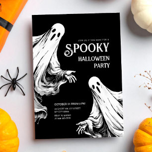 Halloween-Gruselparty mit zwei Geistern Feiertagspostkarte