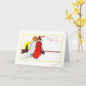 Halloween-Gruß-Hexe Karte (Gelbe Blume)