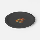 Halloween-Gruß Hexe Kürbis Vintage-Design Pappteller (Schrägansicht)