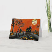 Halloween-Gruß-Karte, Hexen, Kürbislaternen Karte (Vorderseite)