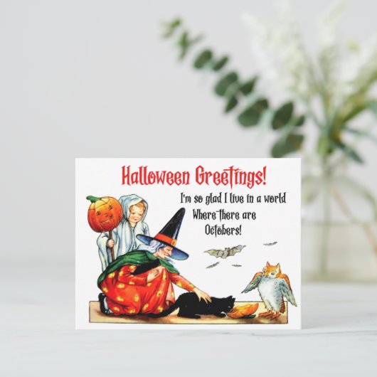 Halloween Gruß mit Inspirierend Angebot Postkarte (Stehend Vorderseite)