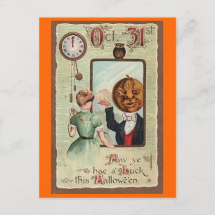 Halloween Gruß - Vintages Design Circa 1910 Postkarte