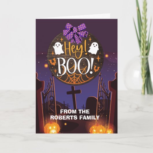 Halloween Grüße Familie...Hey-Bootkarte Dankeskarte (Vorderseite)