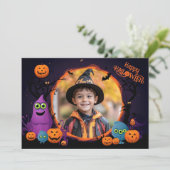 Halloween-Grüße mit individueller Fotokarte Karte (Stehend Vorderseite)