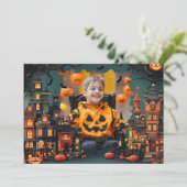 Halloween-Grüße mit individueller Fotokarte Karte (Stehend Vorderseite)