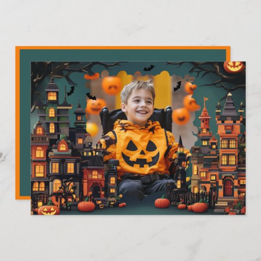 Halloween-Grüße mit individueller Fotokarte Karte (Vorne/Hinten)