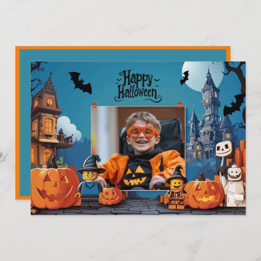 Halloween-Grüße mit individueller Fotokarte Karte (Vorne/Hinten)