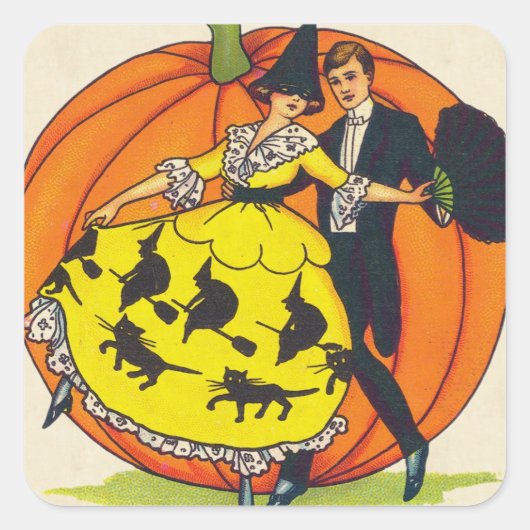 Halloween-Grüße Quadratischer Aufkleber (Vorderseite)
