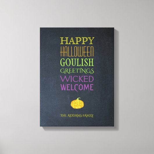 Halloween Grüße Text Personalisierte Leinwand (Vorderseite)