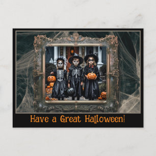 Halloween-Grüße Vintage-Spinnennetz-Rahmen-Foto Postkarte