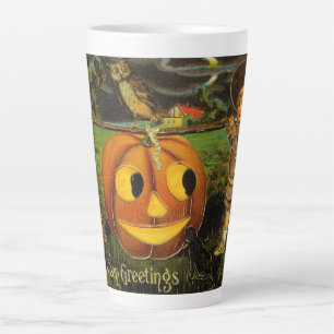 Halloween-Grüße - Vintage-Spooly-Postkarte  Milchtasse