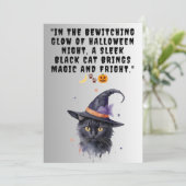 Halloween Grußkarte Black Cat Feiertagskarte (Stehend Vorderseite)
