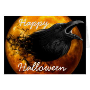 Halloween Grußkarte/Crow