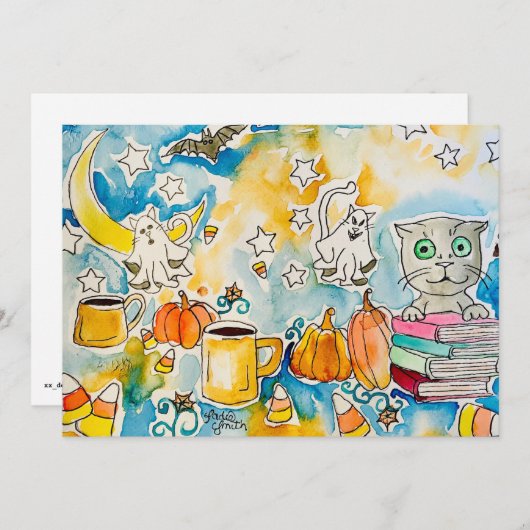 Halloween-Grußkarte Feiertagskarte (Vorne/Hinten)