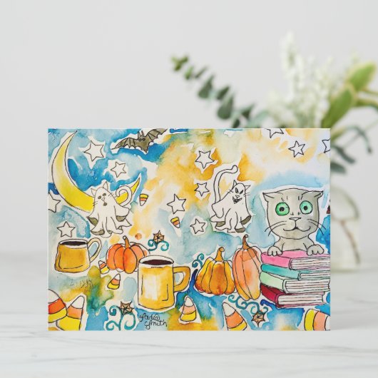 Halloween-Grußkarte Feiertagskarte (Stehend Vorderseite)