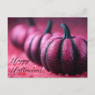Halloween-Grußkarte für Schwarz und Lila Glitzer Postkarte