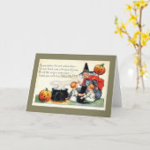 Halloween Grußkarte/Hexe Karte (Gelbe Blume)