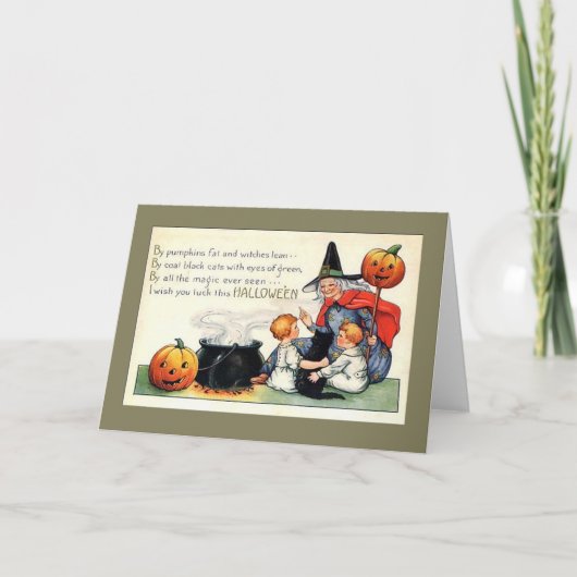 Halloween Grußkarte/Hexe Karte (Vorderseite)