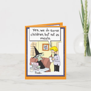 Halloween-Grußkarte - Hexenkinchen Karte