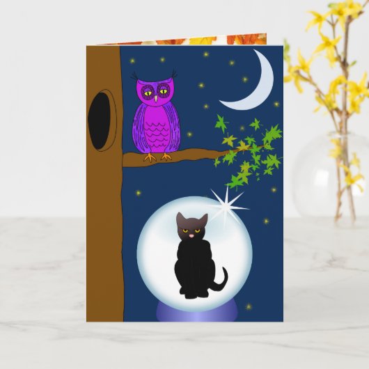 Halloween-Grusskarte Karte (Gelbe Blume)