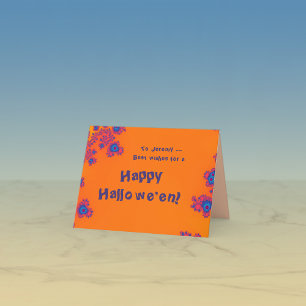 Halloween-Grußkarte mit Fraktal-Grenzen Karte