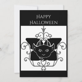 Halloween-Grußkarte mit Gargoyle Einladung