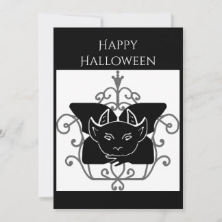 Halloween-Grußkarte mit Gargoyle Einladung