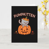 Halloween Grußkarte: PUMPKITTEN Cat Karte (Gelbe Blume)