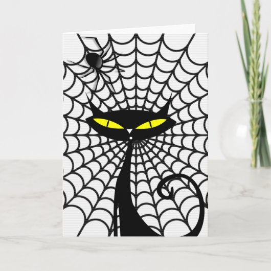 Halloween Grußkarte/Schwarze Katze Karte (Vorderseite)
