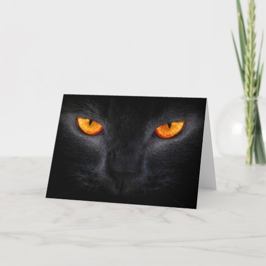 Halloween Grußkarte/Schwarze Katze Karte (Vorderseite)