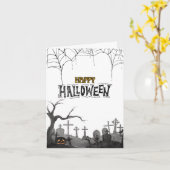 Halloween Grußkartenkollektion - Niedlich Spooky Karte (Gelbe Blume)