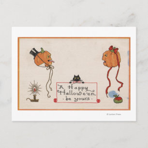 Halloween GrußMr. & Mrs. Jack-O-Lantern Postkarte