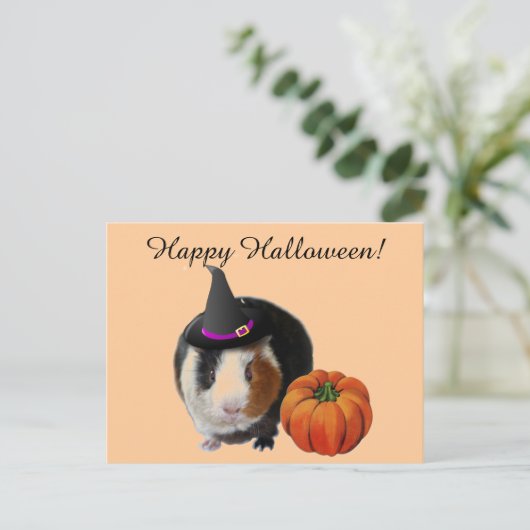 Halloween Guinea Pig Postkarte (Stehend Vorderseite)